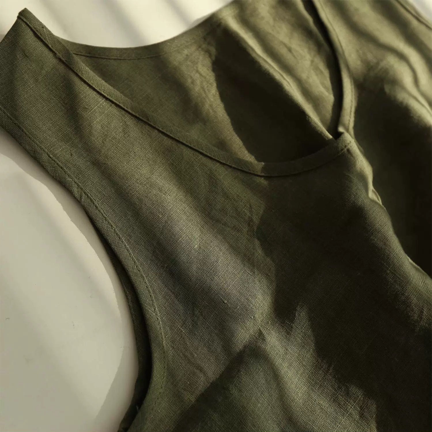 100% Hemp Linen Tank Top for Women Sleeveless U-Back Camisole Summer Blouse Eco Friendly Casual